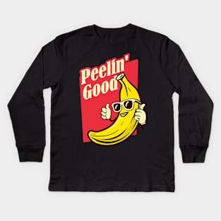 Banana Pun - Peeling good Kids Long Sleeve T-Shirt